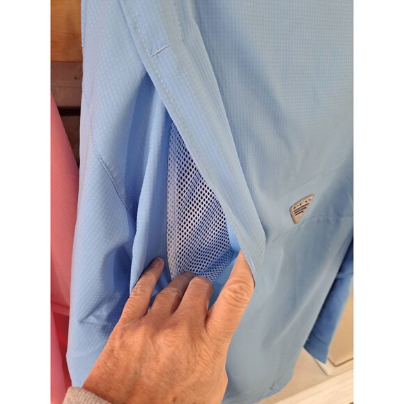 Lot of 2 Columbia PFG Omni-Shade Long-Sleeve Fishing Shirts Coral Blue Vented L - Picture 8 of 16